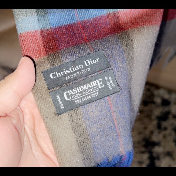 CHRISTIAN DIOR Plaid Scarf - Picture 3 of 3
